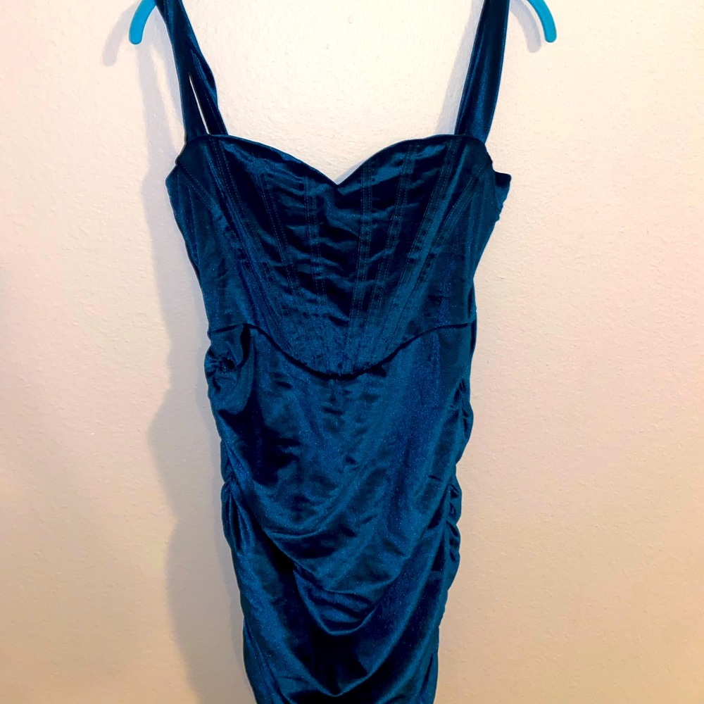 Blue Velvet Micas Going Out Party Dress
